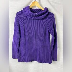 Vintage Coldwater Creek Vibrant Purple Cowl Neck Sweater